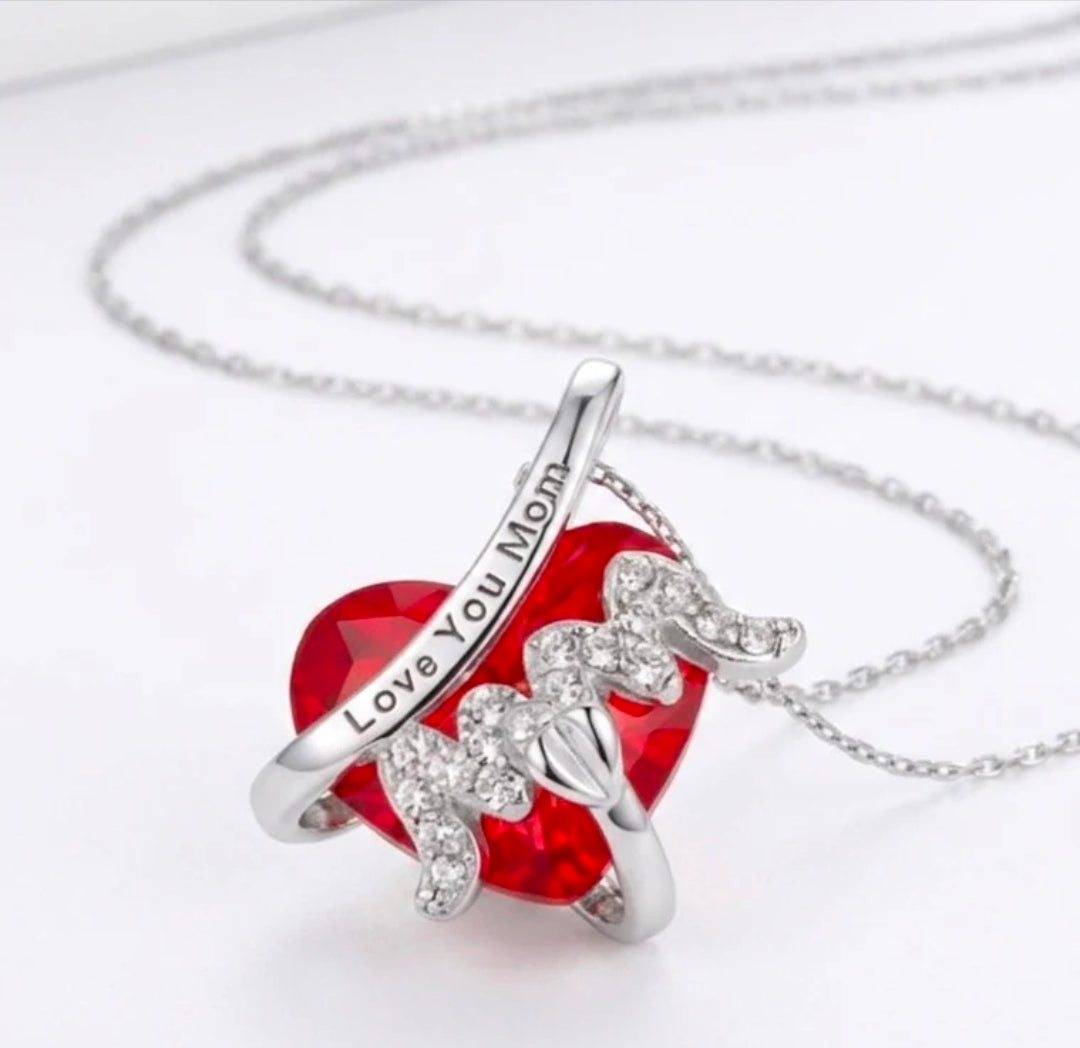 Collana "Love You Mom" Cuore Rosso (CL109)