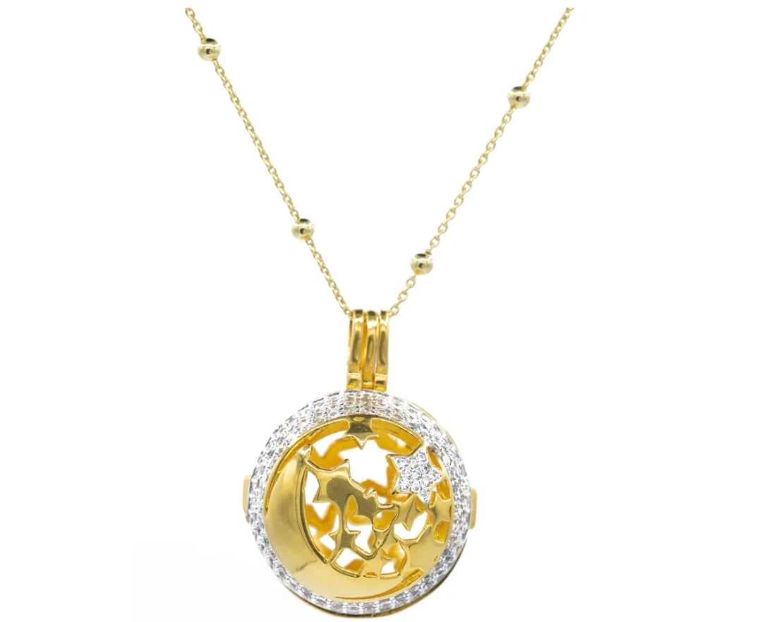 Collana chiama angeli con luna e stelle (CL042)