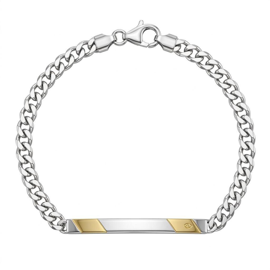 Bracciale Grumetta con Targa Uomo