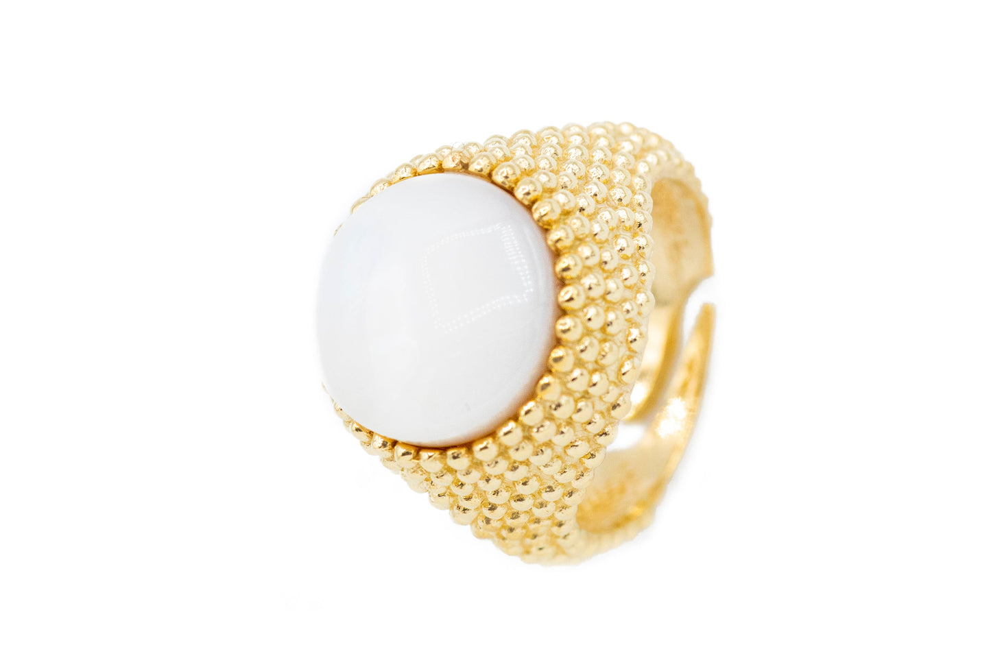 Anello Borchiato Tondo Madreperla (AN097)
