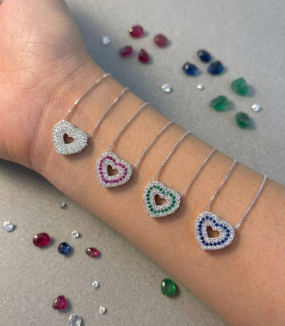 Collana Cuore pavè