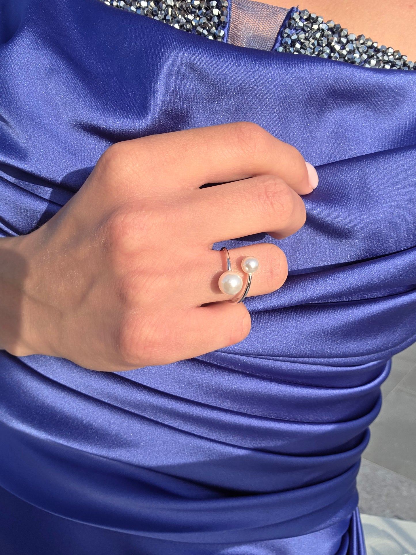 Anello doppia Perla