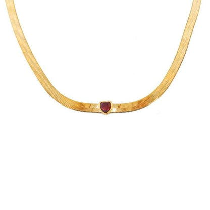 Collana Girocollo a Maglia con Cuore (CL158)