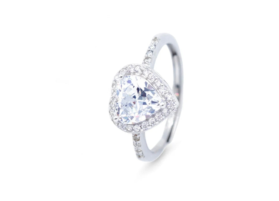 Anello Cuore con Contorno di Zirconi (AN008)