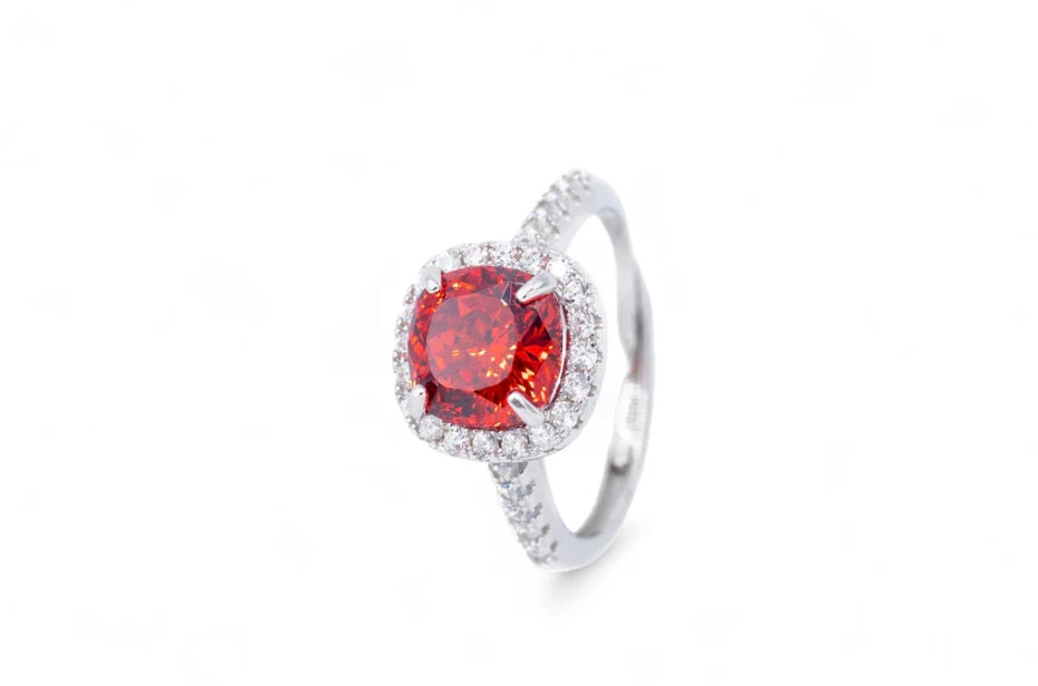 Anello Classico Pietra Colorata e Zirconi (AN031)