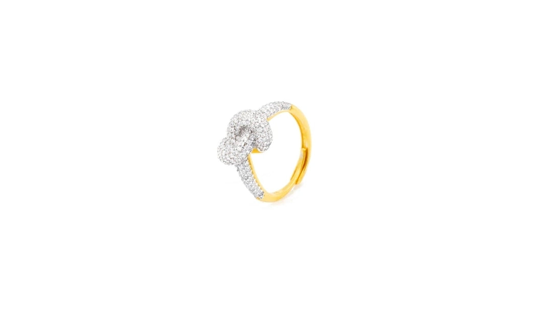 Anello intreccio con strass
