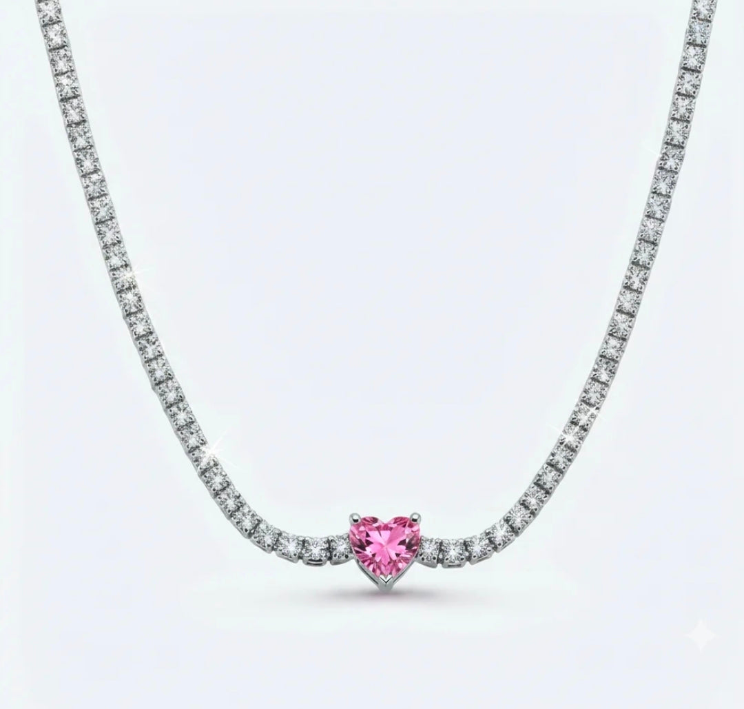 Collana Tennis cuoricino