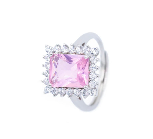 Anello quadrato con strass (AN014)