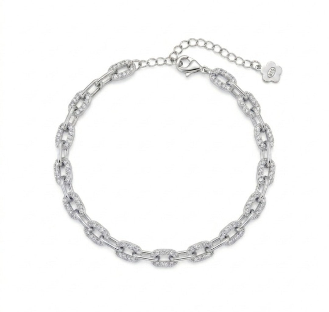 Bracciale Catena Ovale Zirconata