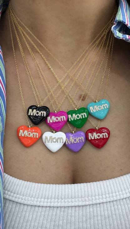 Collana Cuore Mom Smaltato