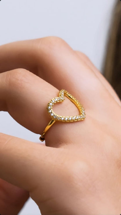 Anello Cuore simply strass