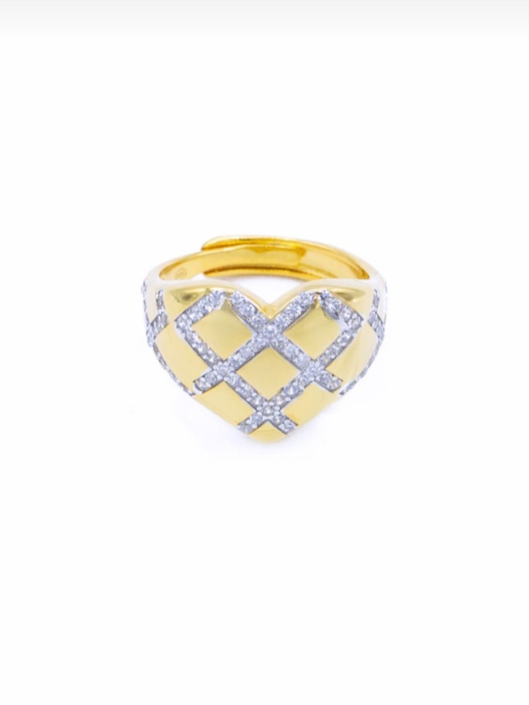 Anello Cuore Rigato Zirconato