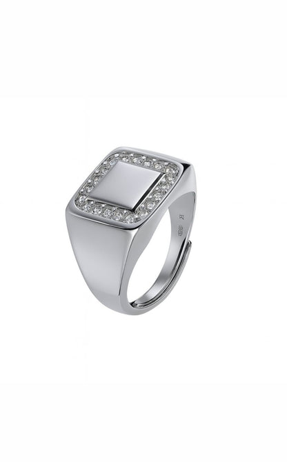 Anello chevalier quadrato Personalizzabile