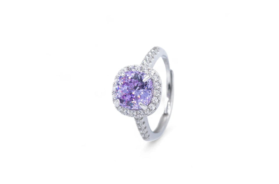 Anello Classico Pietra Colorata e Zirconi (AN031)