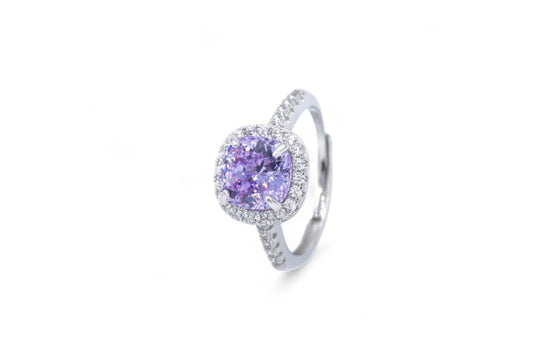 Anello Classico Pietra Colorata e Zirconi (AN031)