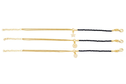 Bracciale Con Perline Nere (BR082)