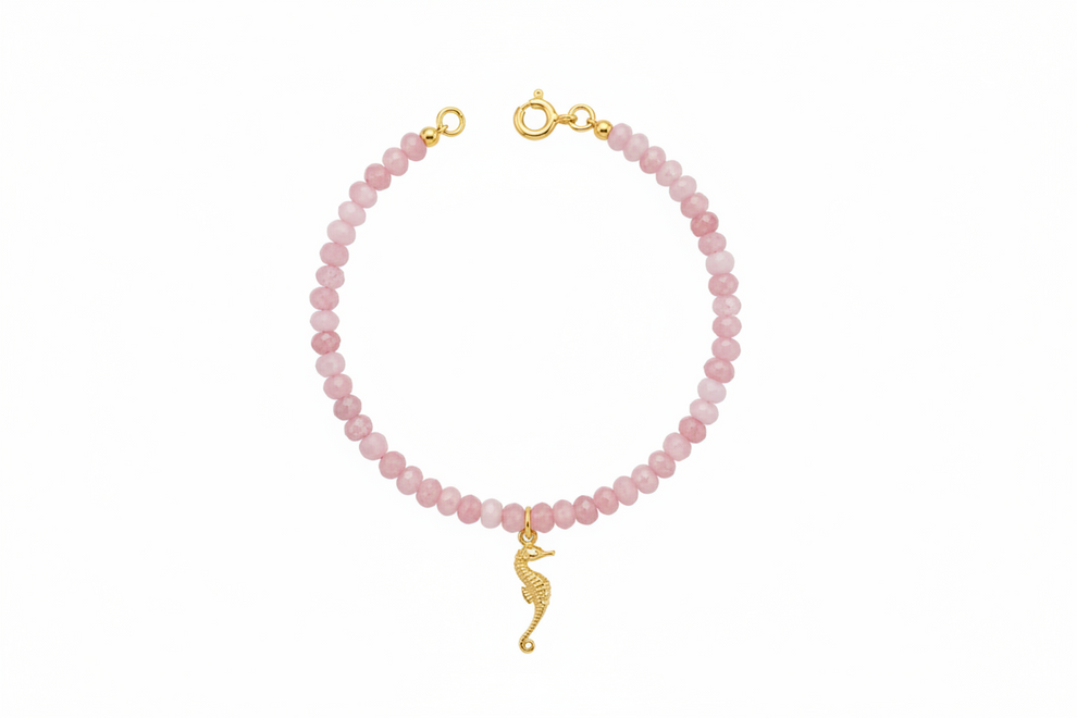 Cavigliera sfera rosa cavalluccio marino