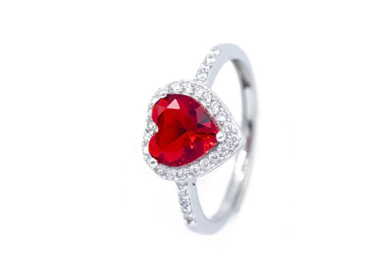 Anello Cuore con Contorno di Zirconi (AN008)