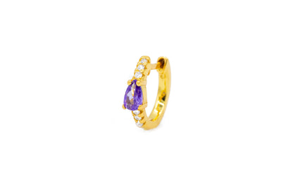 Orecchini Cerchietti con strass e goccia colorati