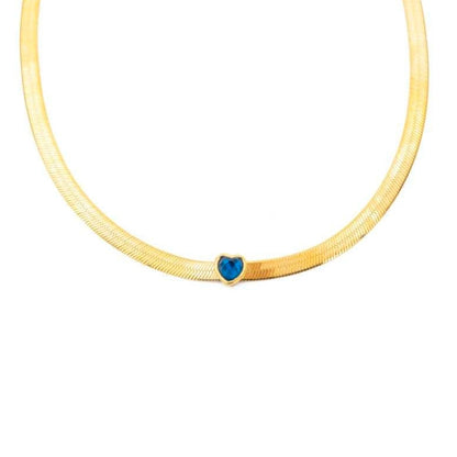 Collana Girocollo a Maglia con Cuore (CL158)