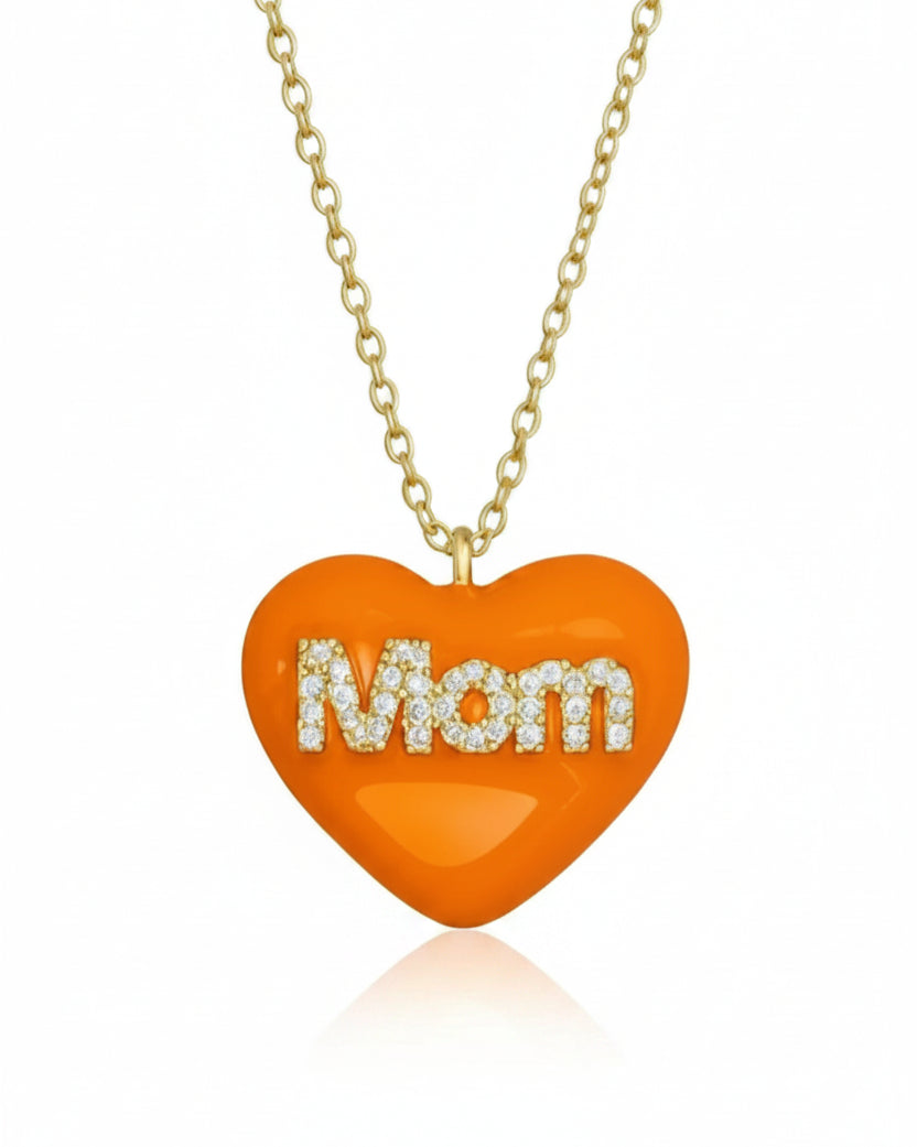 Collana Cuore Mom Smaltato