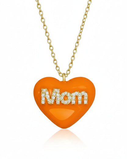 Collana Cuore Mom Smaltato