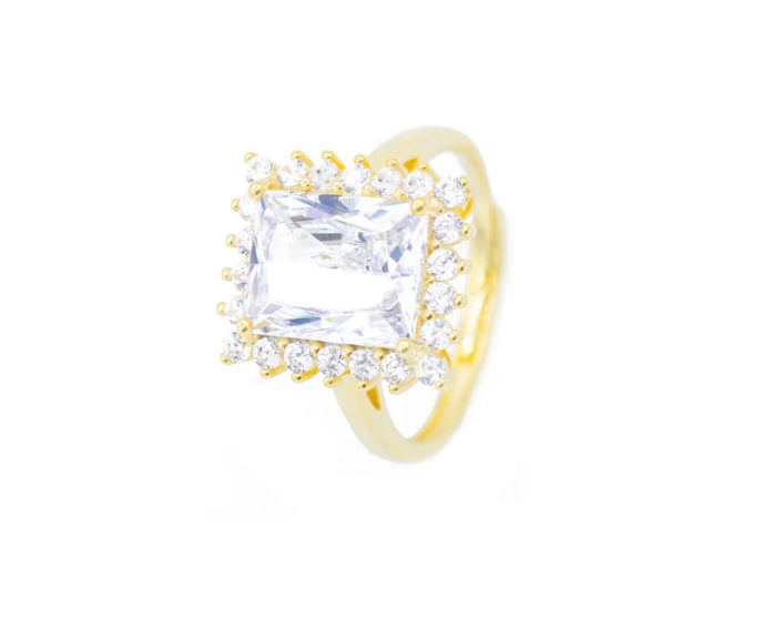 Anello quadrato con strass (AN014)