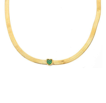 Collana Girocollo a Maglia con Cuore (CL158)