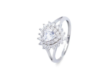 Anello Cuore Colorato con Doppio Giro di Zirconi (AN005)