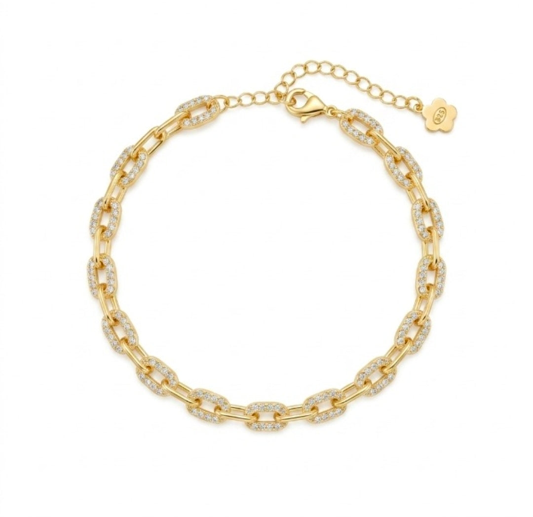 Bracciale Catena Ovale Zirconata