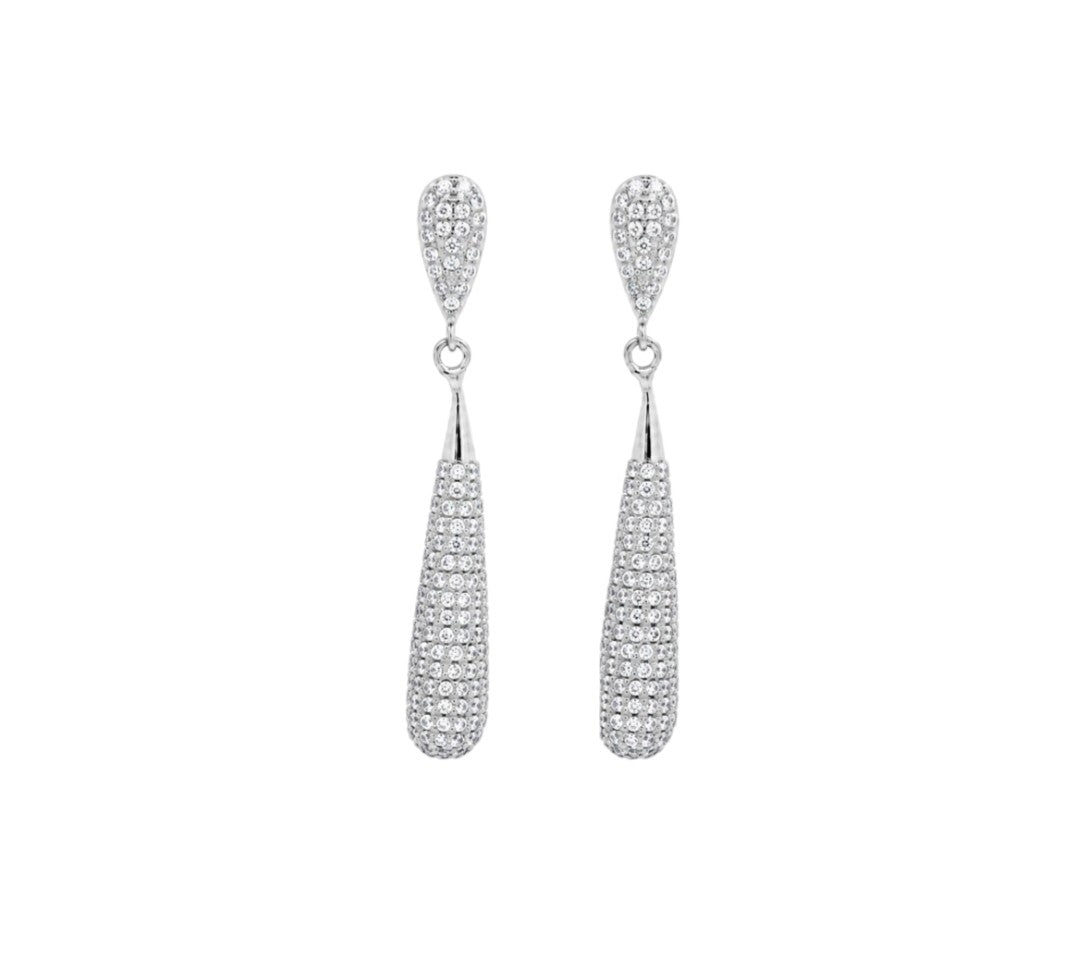 Orecchini Pendenti con Pavé di Zirconi (OR028)
