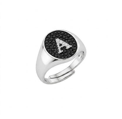 Anello chevalier iniziale zirconata