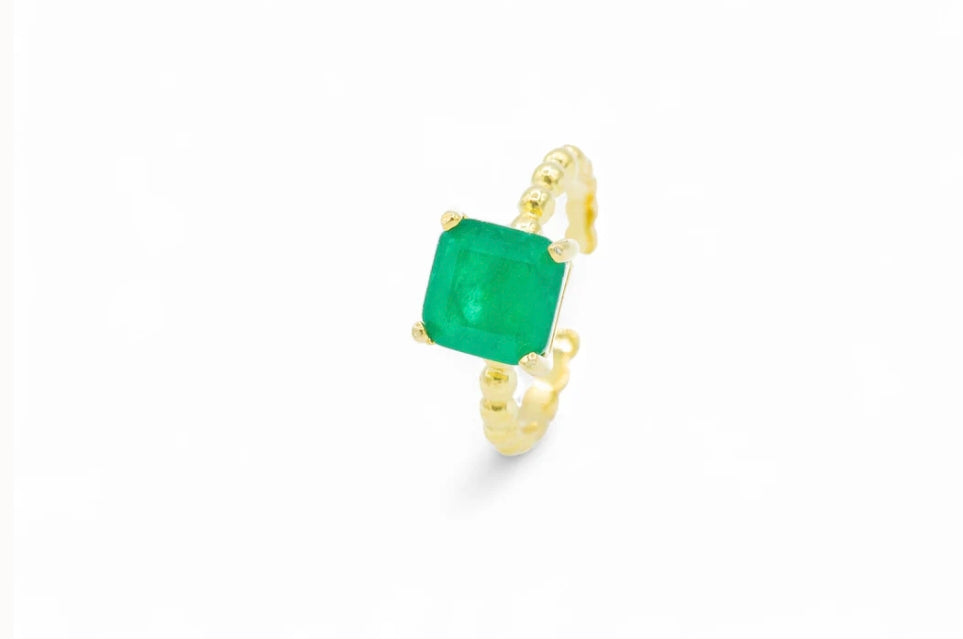 Anello Simil smeraldo Quadrato Nudo (AN115)