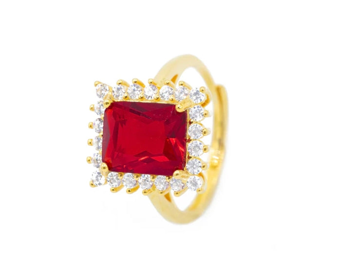 Anello quadrato con strass (AN014)