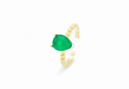 Anello Simil smeraldo a Goccia Nudo (AN116)
