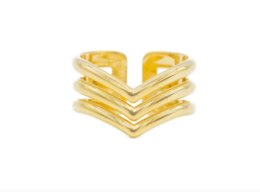 Anello Tre Fasce Curve Modello Vintage (AN042)