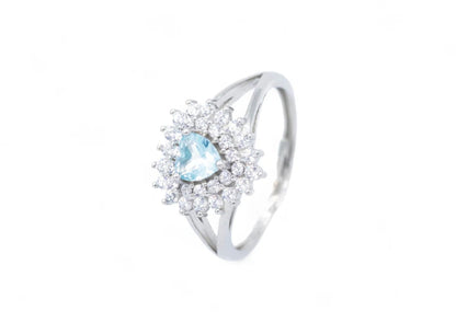 Anello Cuore Colorato con Doppio Giro di Zirconi (AN005)