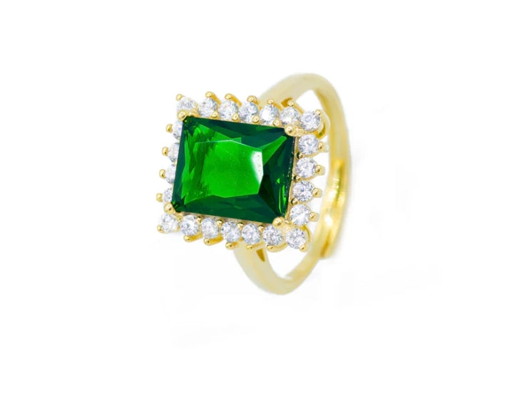 Anello quadrato con strass (AN014)