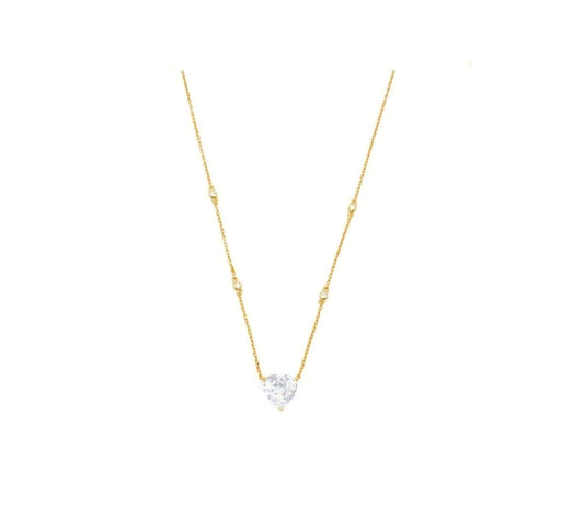 Collana con Cuore e Punto Luce Laterale
