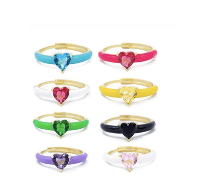 Anello Smaltato Cuore