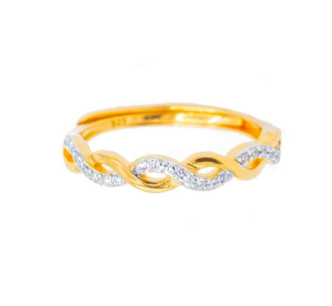 Anello Intrecciato Treccia con zirconi (AN051)