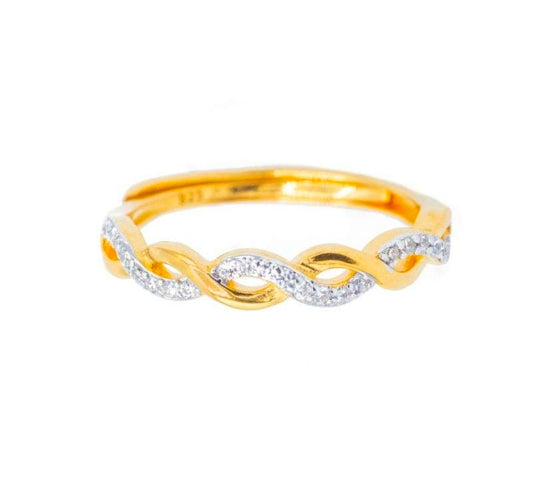 Anello Intrecciato Treccia con zirconi (AN051)