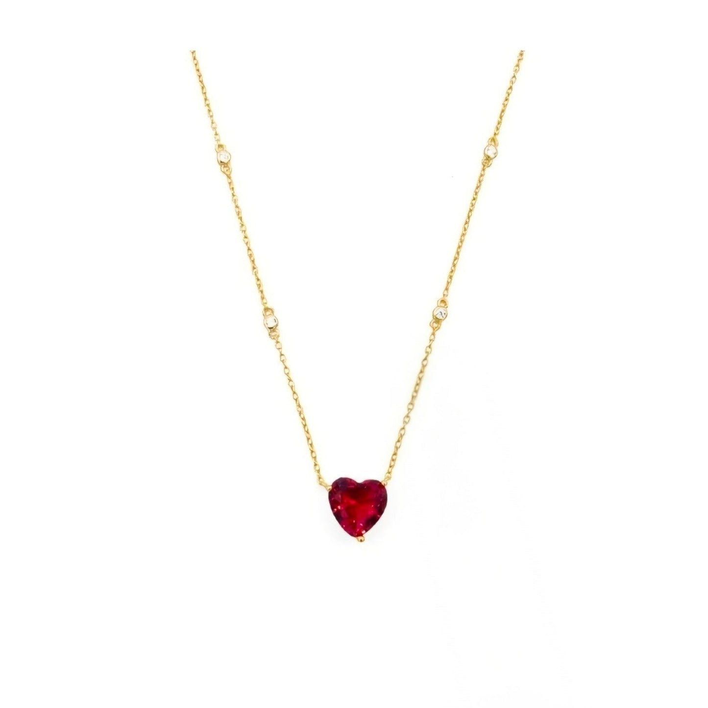 Collana con Cuore e Punto Luce Laterale