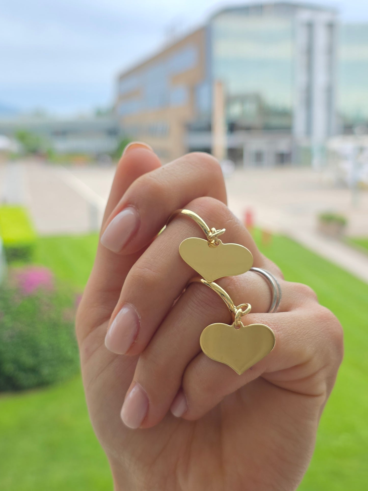 Anello cuore pendente personalizzabile
