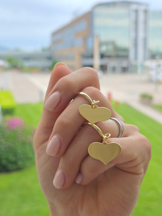 Anello cuore pendente personalizzabile
