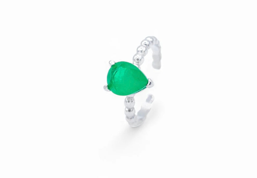 Anello Simil smeraldo a Goccia Nudo (AN116)