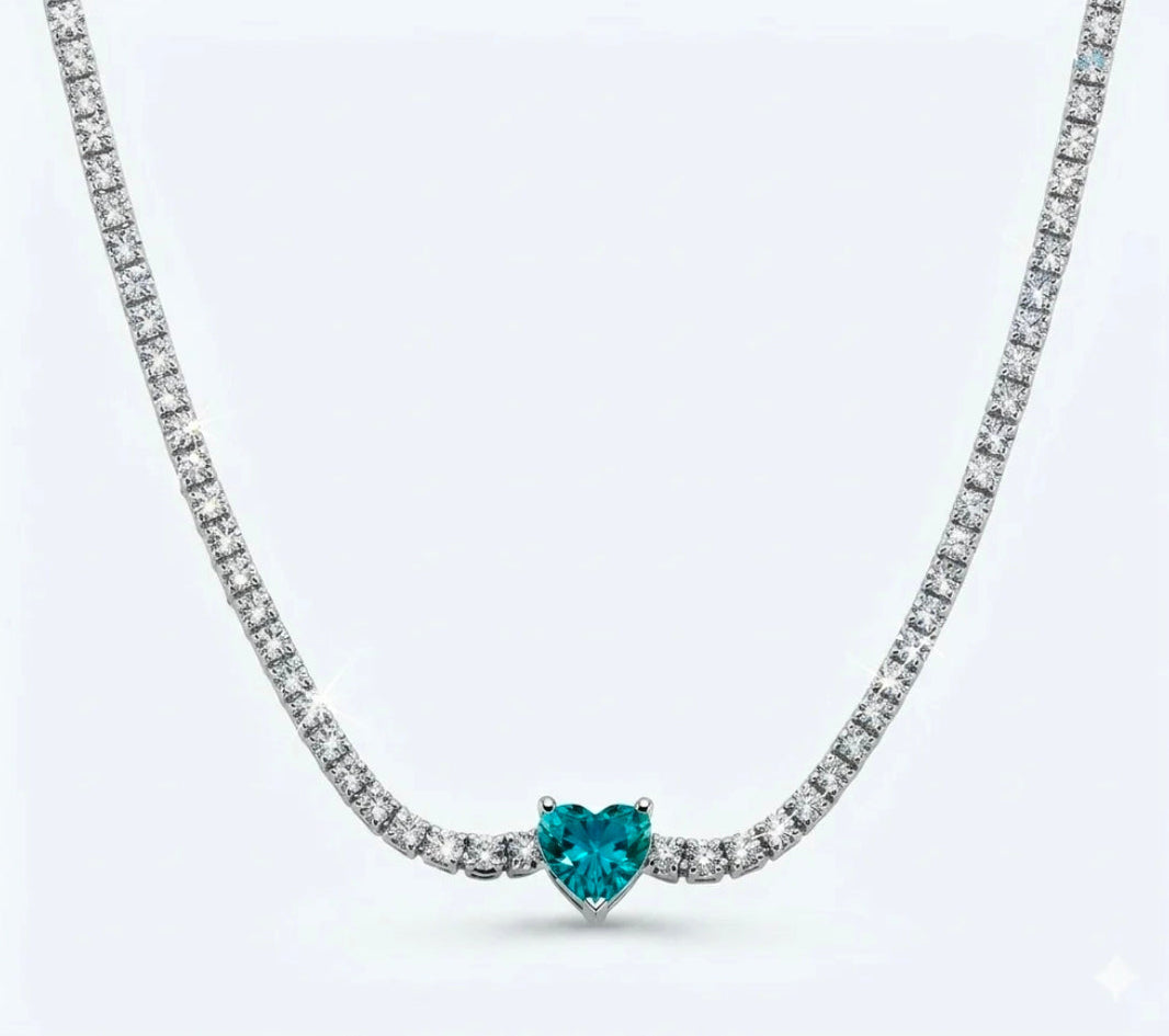 Collana Tennis cuoricino