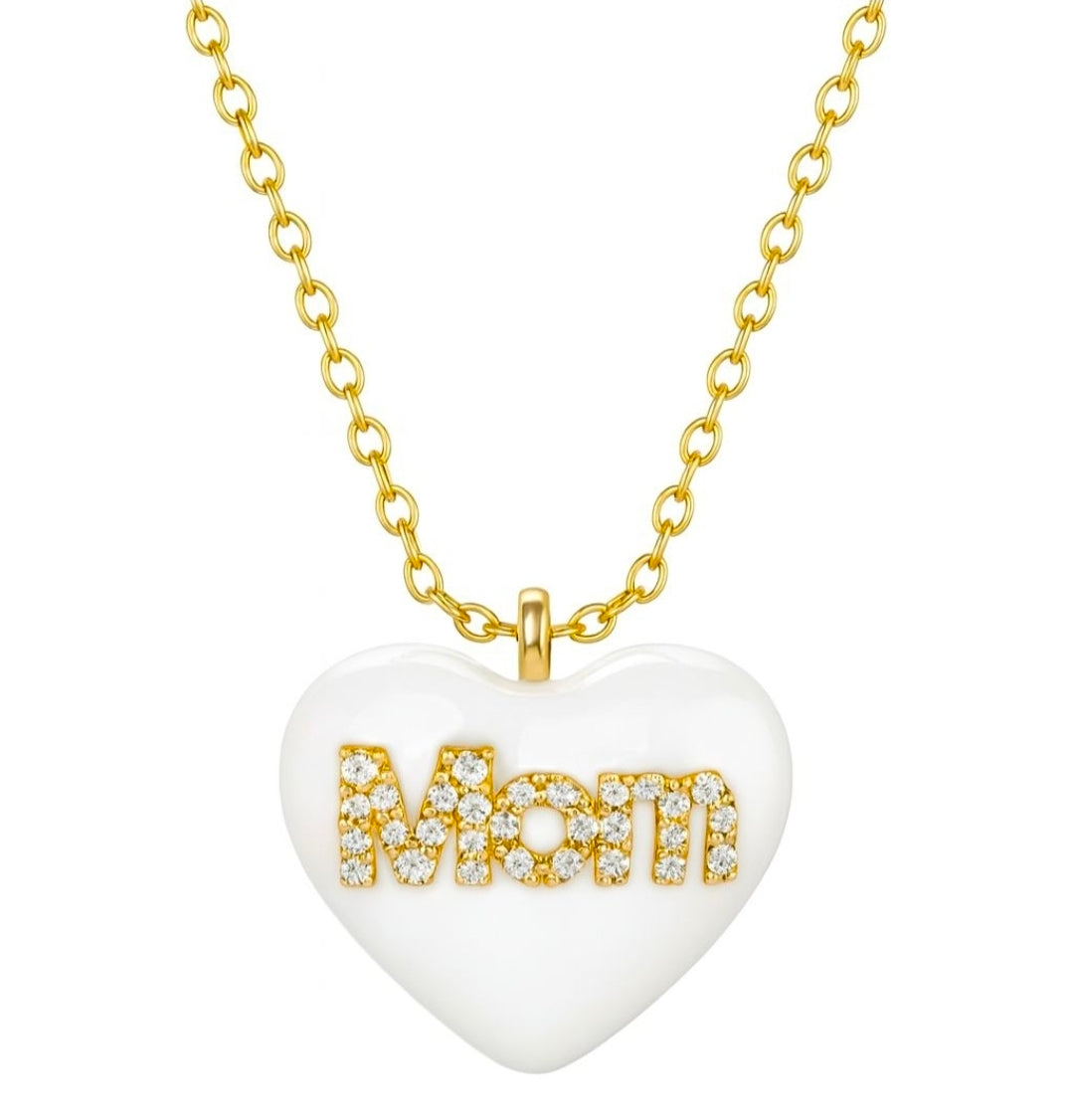 Collana Cuore Mom Smaltato