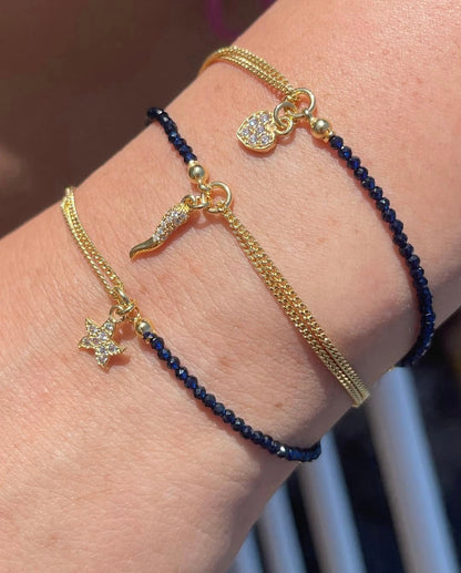 Bracciale Con Perline Nere (BR082)