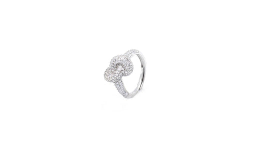 Anello intreccio con strass
